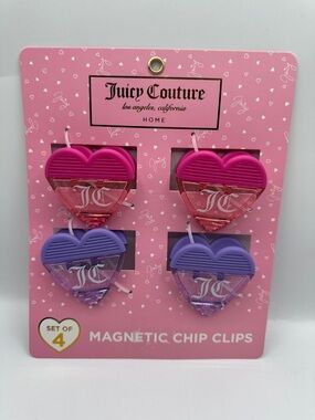 Juicy Couture Heart Magnetic Chip Clips 4-Pack